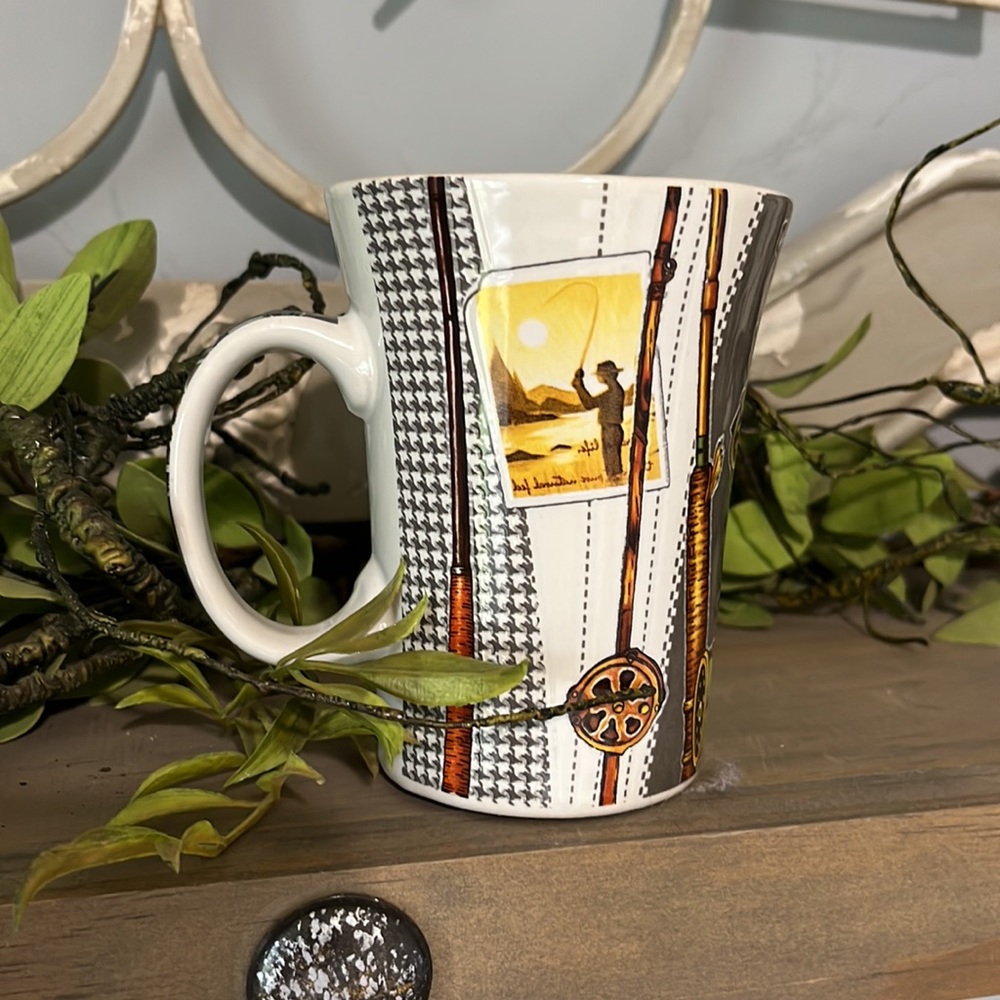 Fishing Fisherman Coffee Mug Cup Rods Reels